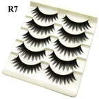 Natural Long Cosplay Makeup Cross Strip False Eyelashes Black Eye Lashes and Cat Eye Lashes 5pairs Mink Eyelashes Faux Cilios