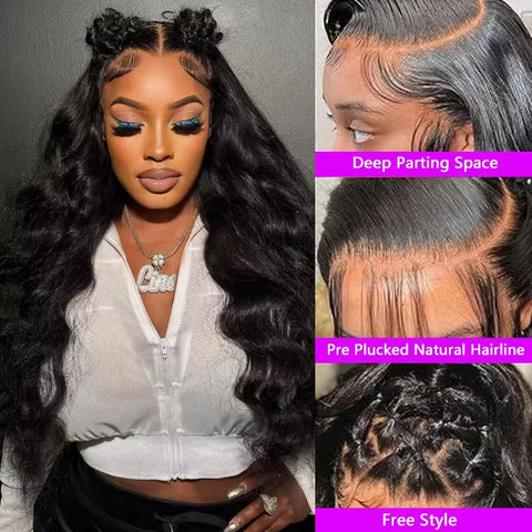 40 44 Inch Raw Wet And Wavy HD Lace Frontal Wig 13x4 13x6 200Density Black Pre Plucked Body Wave Lace Front 100% Human Hair Wigs