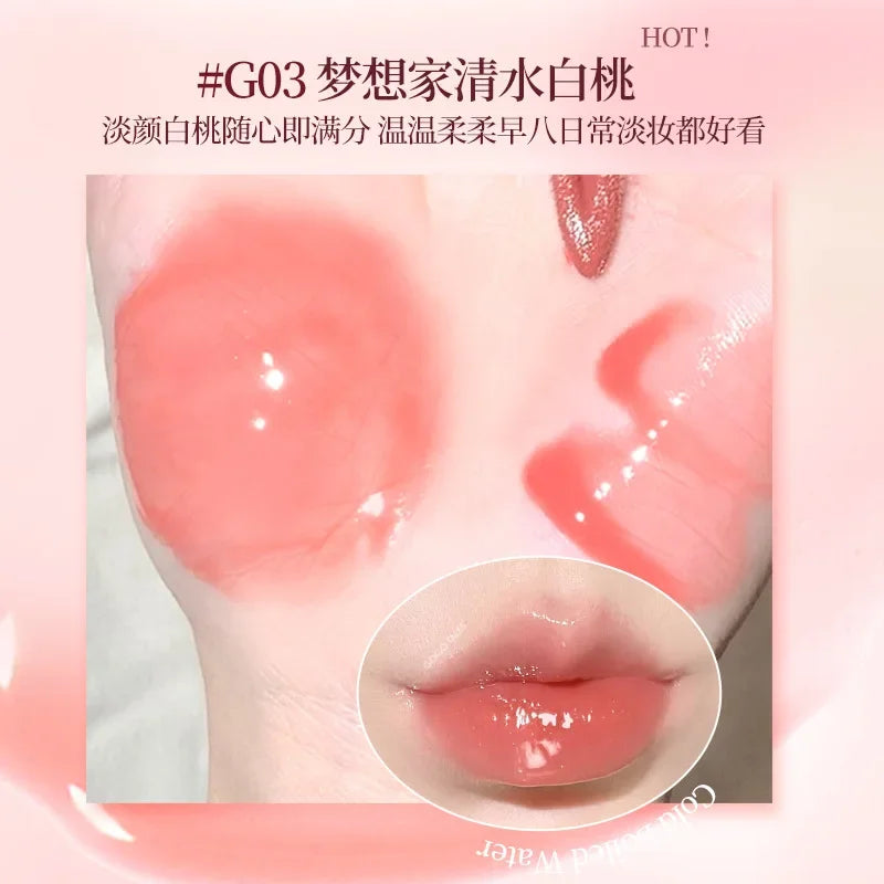 GOGO TALES Lip Essence Lip Plumper Gloss Jelly Lip Glaze Non-stick Lip Tint Lasting Cosmetic Moisturizing Liquid Lipstick Makeup