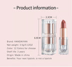 HANDAIYAN Matte Nude Lipstick Velvet Finish Long Lasting Waterproof Korean Beauty Cosmetic Makeup Gift for Women