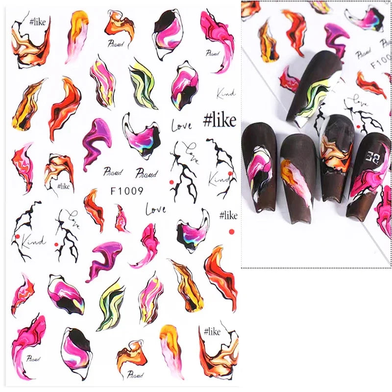 1pcs Sakura Flower 3D Nail Stickers White Cherry Blossom Nail Art Decals Spring Summer Adhesive Slider Decor Wedding Manicure