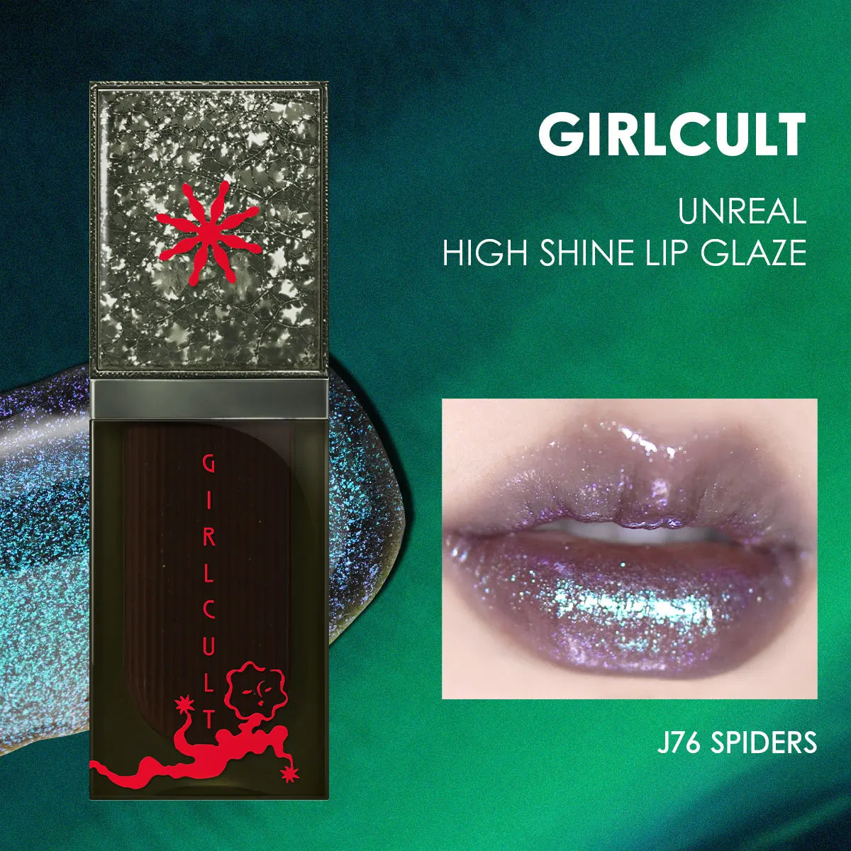 Girlcult Unreal High Shine Lip Glaze,Mirror-Like High Shine,Water-Light Lip Glaze,Party,3D Dimensional Shine,Lip-Plumping Effect