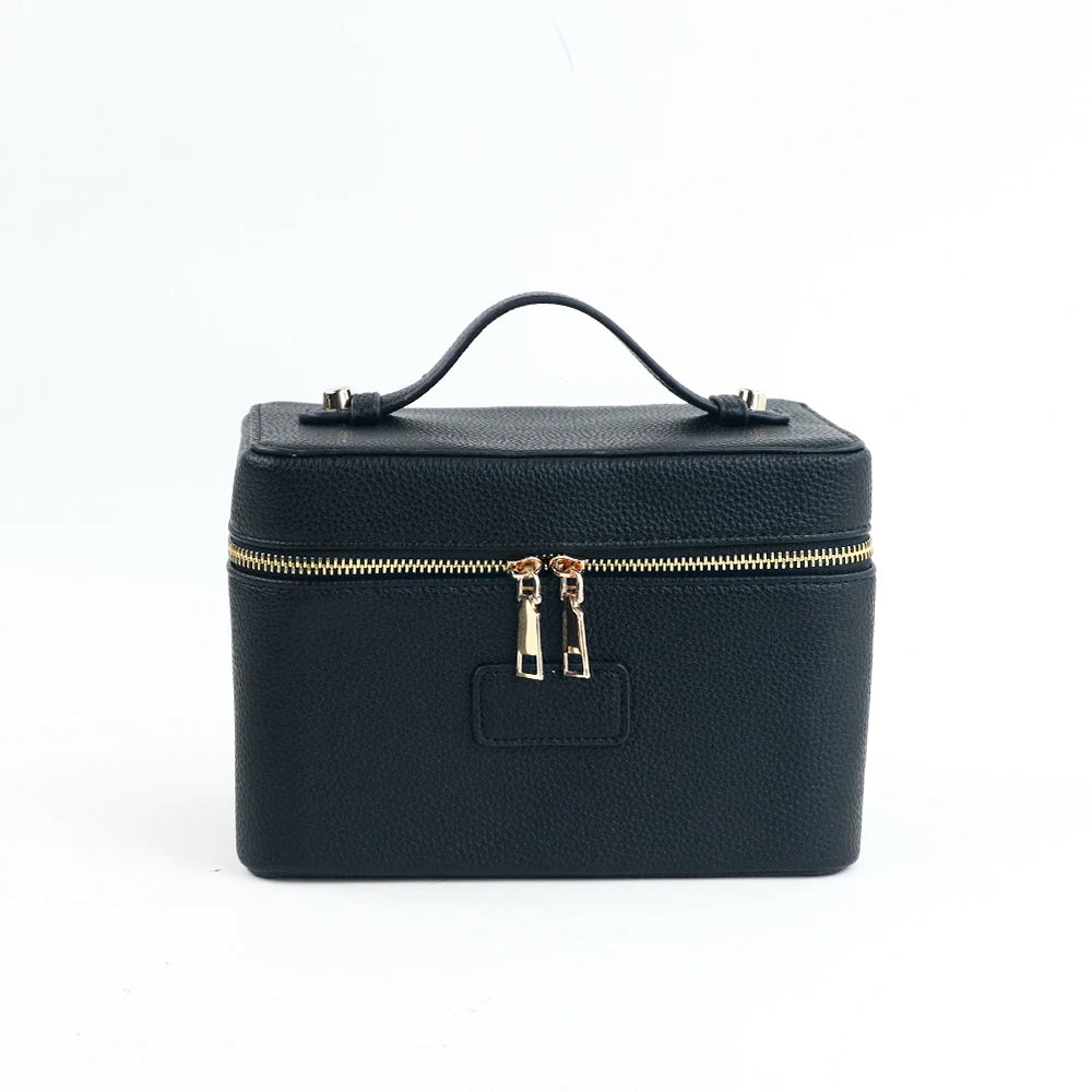 pu leather cosmetic bag with zoned storage and large capacity toiletry bag for autumn and winter new products