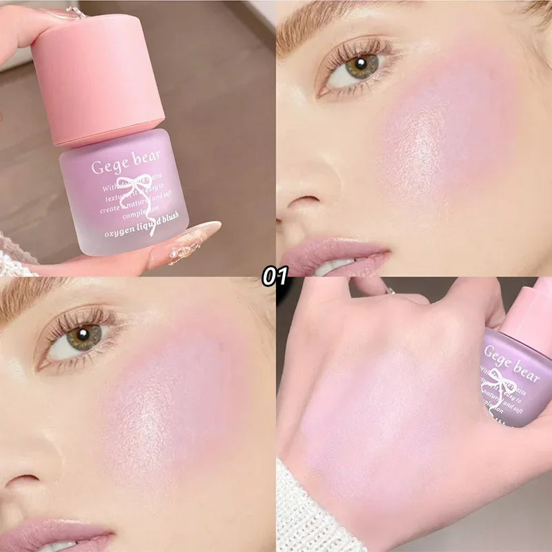 Beauty Soft Light Pink Liquid Blush Lasting Natural Contouring Low Saturated Blusher Waterproof Facial Blush Rouge Korean Makeup