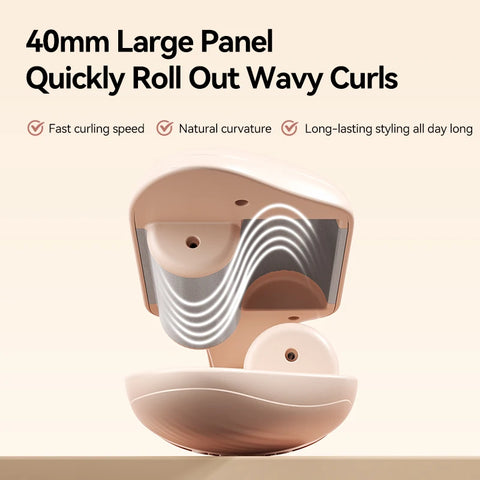 40mm Deep Wave Hair Crimper with Negative Ion - Adjustable Temperature Curling Iron for Long Lasting Wavy Hair, Anti-Frizz