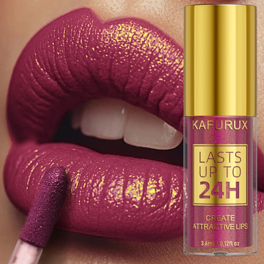 14 Colors Glitter Metallic Lip Glaze Shiny Long Lasting Lip Gloss Waterproof Liquid Lipstick Makeup Lip Oil Lip Tint Gifts for W