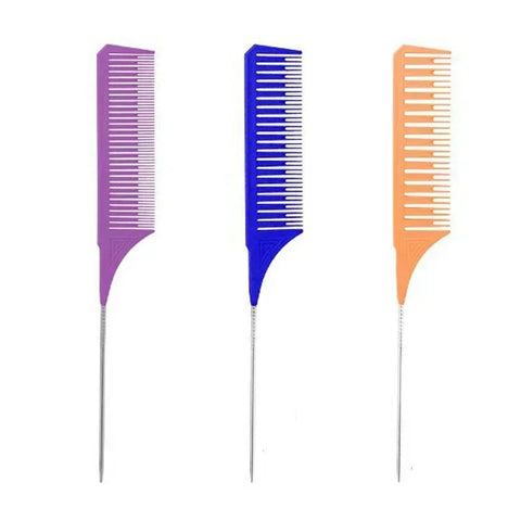 3pcs Hairbrush Hair Styling Combs Tailed Comb Set Coloring Dyeing Comb Salon Tool Sectioning Highlighting Weaving Cutting Comb