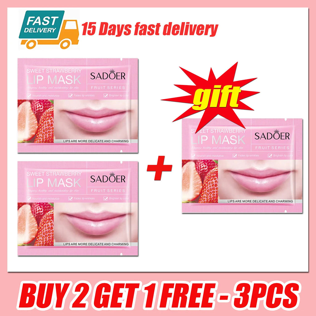 Collagen Lip Mask Strawberry Lip Sleeping Mask Moisturizing Hydrating Lip Balm Nourishing Lip Patches Lip Skin Care Products