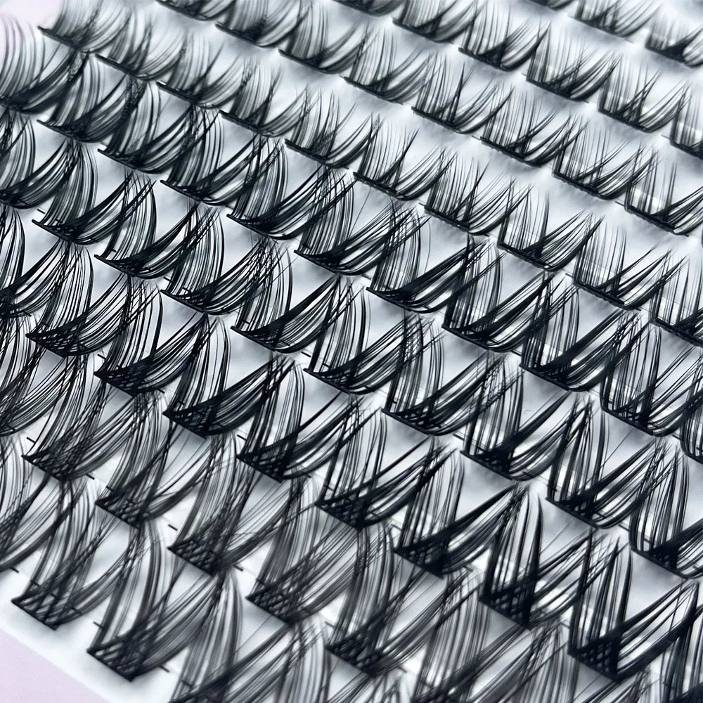 1 box/120 Clusters Mink Eyelashes 8-14mm Individual Lashes Natural Look D Curl Fluffy Cluster Lashes DIY Eyelash Extension Tools