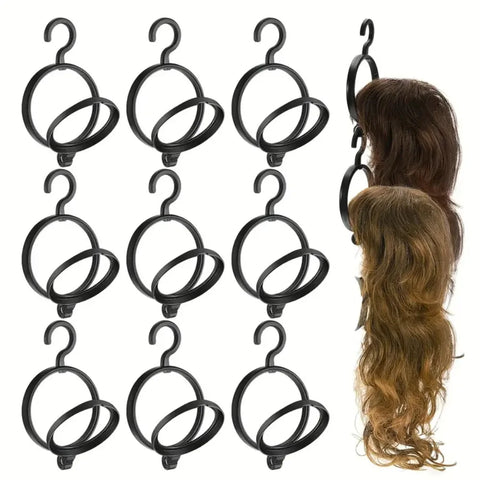 5pcs Hanging Wig Stand, Round Multi-Function, Foldable Wig Stand, Portable Wig Stand for Multiple Wigs And Hats, Space Saving