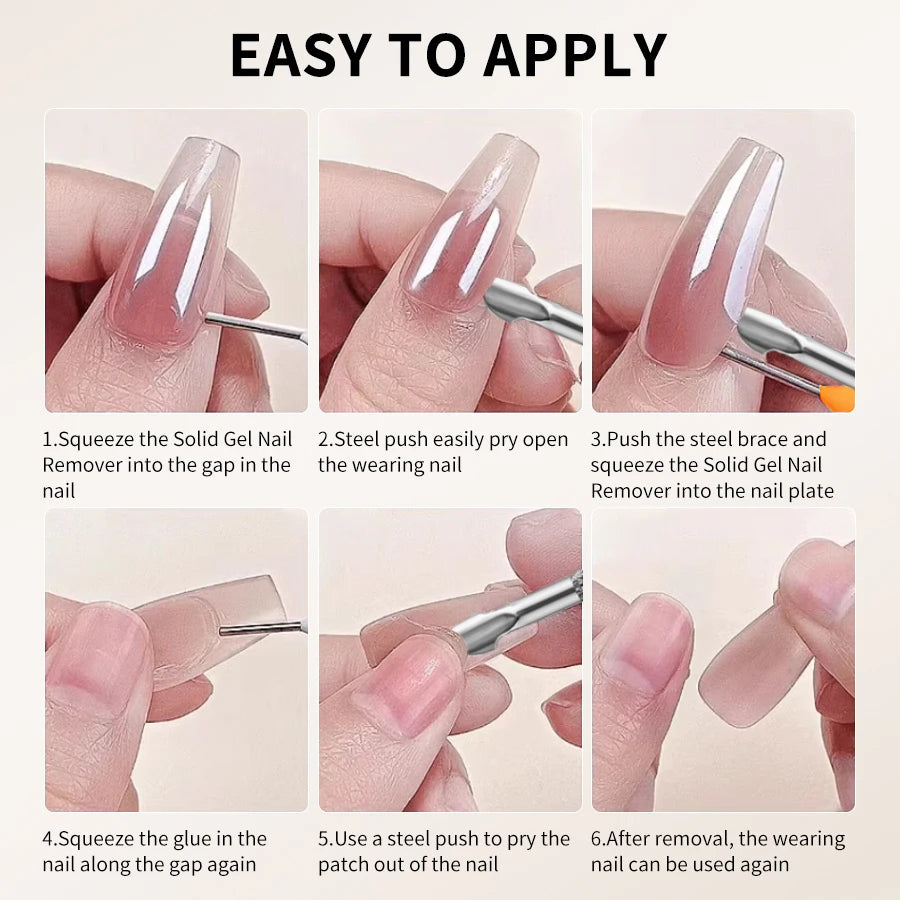 RSNAIL 15ml Syringe Nail Remover Quick&Easy to Use for Press-On Nails, Fake Nails Can't Remove Gel-Base Glue Or Gel Nail Polish