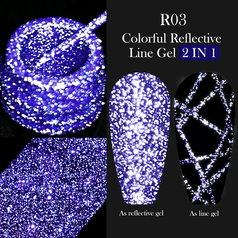 LILYCUTE 5ML Metallic Painting Liner Gel Nail Polish Super Bright Gold Silver Mirror Drawing Gel Semi Permanent Line French Nail