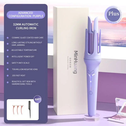 Automatic Curling Iron 32 mm Big Roll Anion  Ceramic Hair Curler 4-Speed Adjustable  Fast Heating Fashion Styling Tools