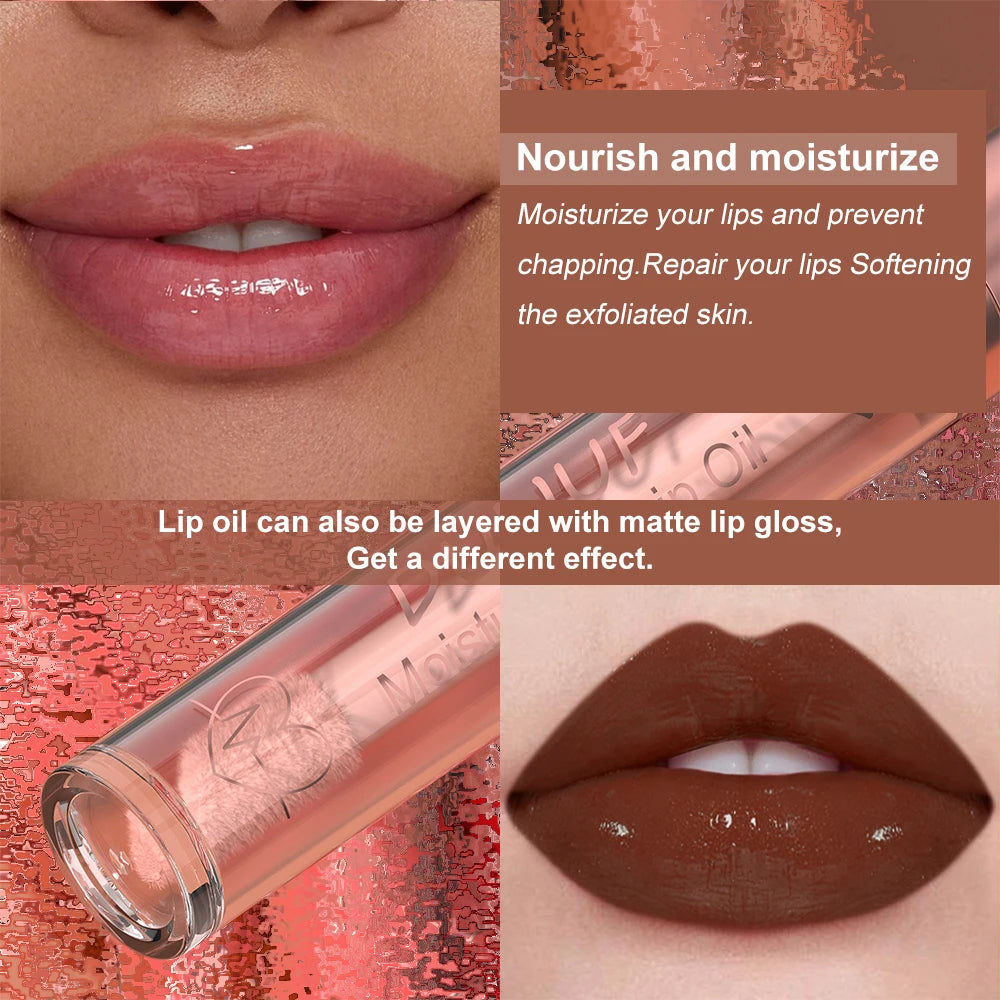 DUNUF Lip Gloss And Lip Oil Set 2-Piece Long-Lasting Waterproof Matte Moisturizing Non-Fading Lipstick Collection