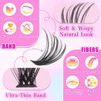 False Eyelashes Natural Wispy Individual Cluster Lashes Easy to Apply Soft & Lightweight Reusable for Daily Makeup