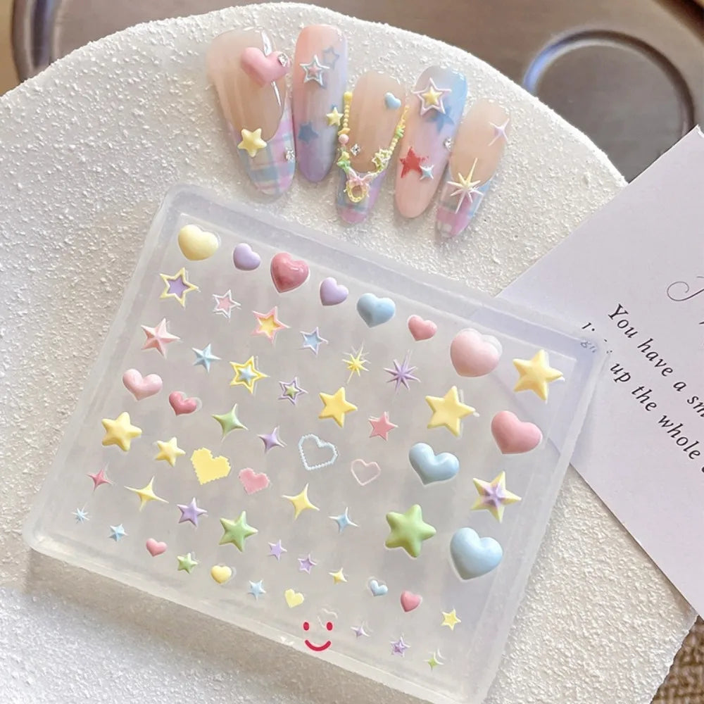 Cake Cream Lace Heart Silicone Nail Mold Sweet Y2K Nail Art Decorations Template DIY Design Transparent Manicure Stencils 1