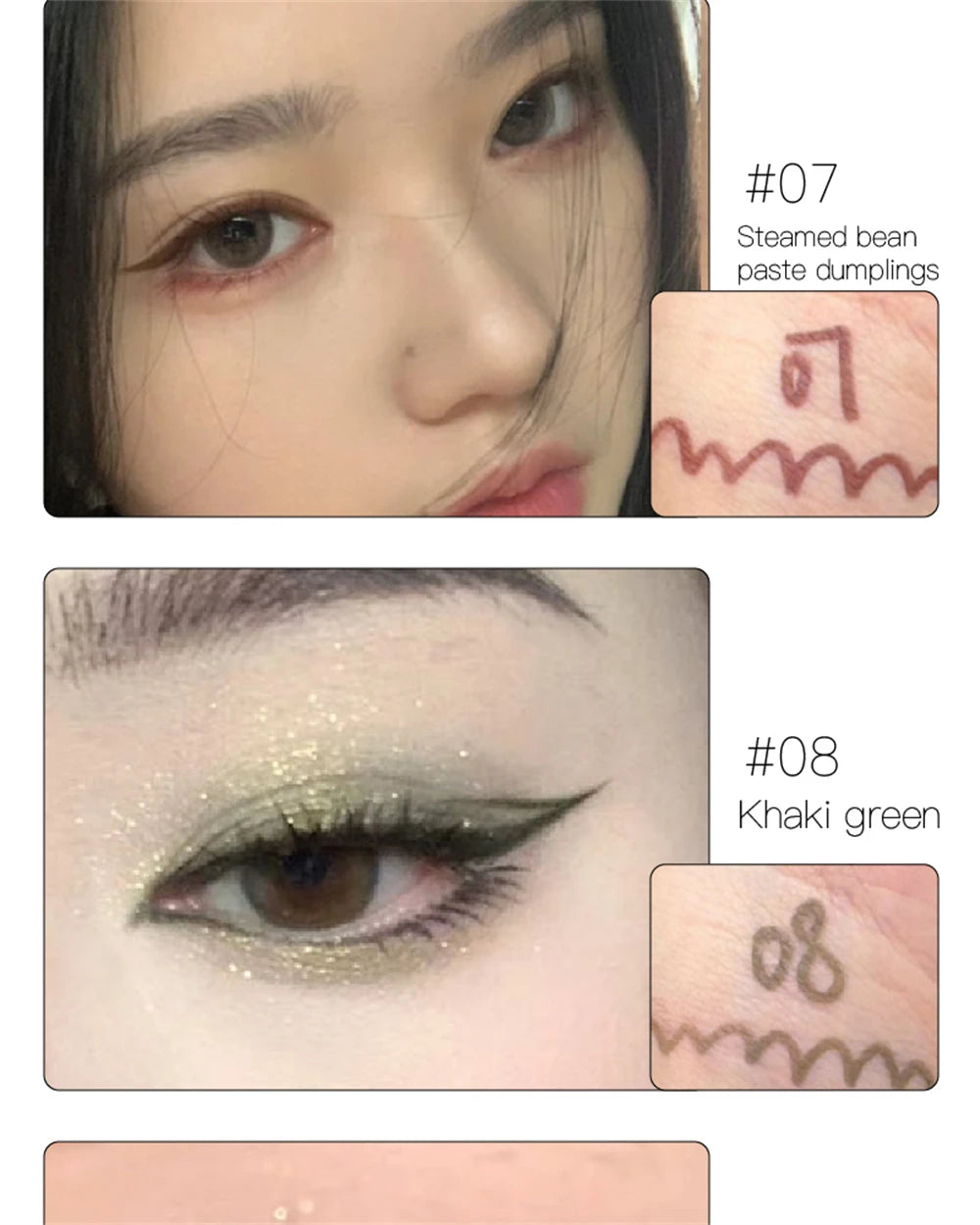 12 Colors Eyeliner Pencil Waterproof Long-lasting Orange Black Brown Easy Wearing Eyeshadow Contour Stick Lying silkworm Makeup