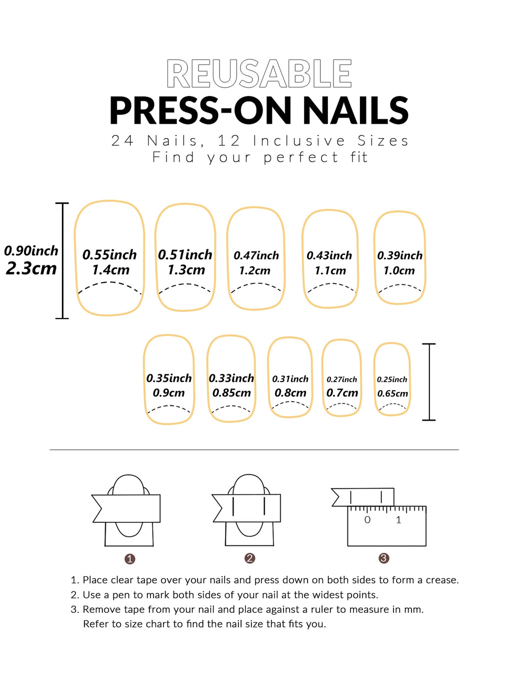 24 PCs Short Square French Heart Simple Nails with 1 Jelly Glue and 1 Nail File
