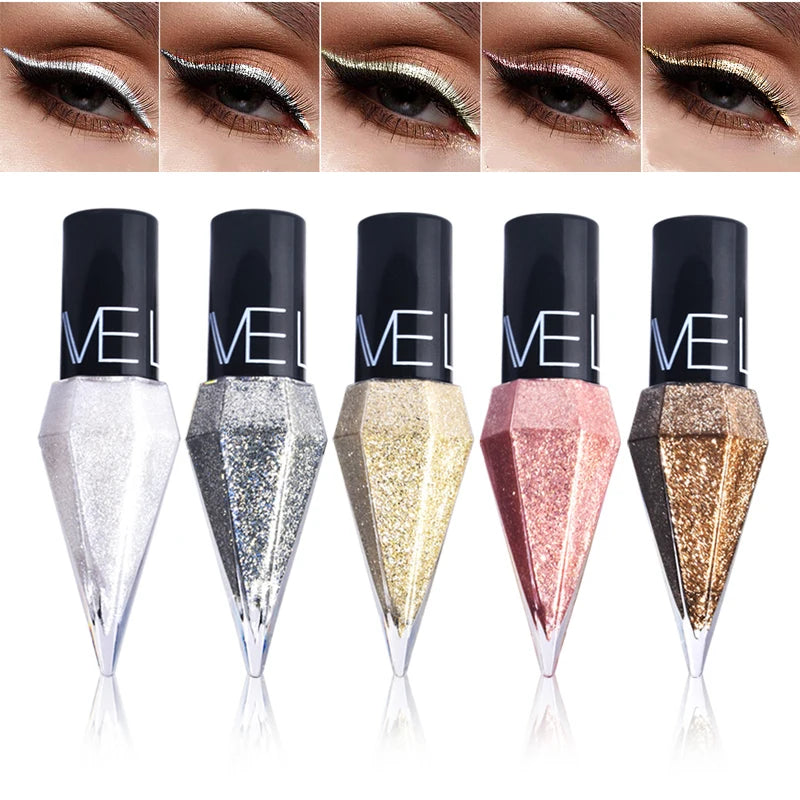 9-Color Diamond Shiny Eye Shadow Eyeliner Pen Pearl Light Color Fast Drying Waterproof Eyeliner Liquid