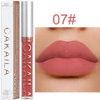 CAKAILA Waterproof Liquid Lipstick Set - Nude, Matte Red | 24-Hour Long-Lasting Lip Gloss | Suitable For All Skin Types