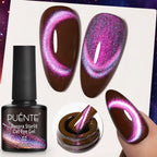 PUENTE 7.5ML Blue Laser Cat Magnetic Gel Nail Polish Sparkling Holographic Rainbow Cat Eye Gel Soak Off UV/LED Nail Art Varnish