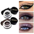 Waterproof Matte Black Eye Liner Paste with Blade Brush Soft Easy Coloring Slim Bold Gel Eyeliner Silkworm Cream Natural Tint