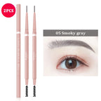 1.5mm Ultra Fine Double-Ended Eyebrow Pencil Automatic Rotating Natural Waterproof Long Lasting Professional Eyebrow Pen Makeup
