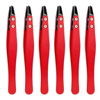 Zirconia Ceramic Pointed Tweezers Stainless Steel Tweezers with Slanted Tips Edges Eyebrows Beards Hair  Eyelash Tweezers