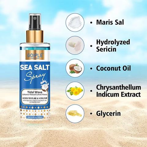 GOIPLE 200ml Sea Salt Spray Moisturizes Conditions Hair Texture Thicknes Beach Surfer Hairspray Mist For Men and Women