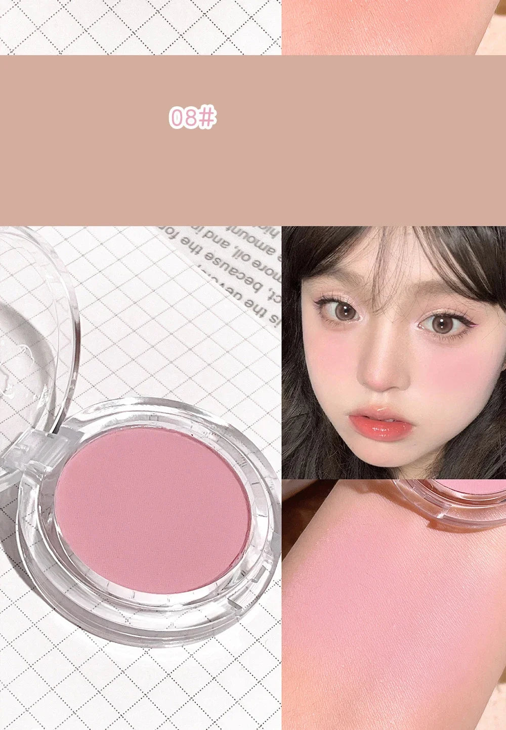 Monochrome Blush Palette Rose Orange Soft Mist Girl Blusher Powder Natural Face Makeup Matte Peach Rouge Contour Shadow Palette