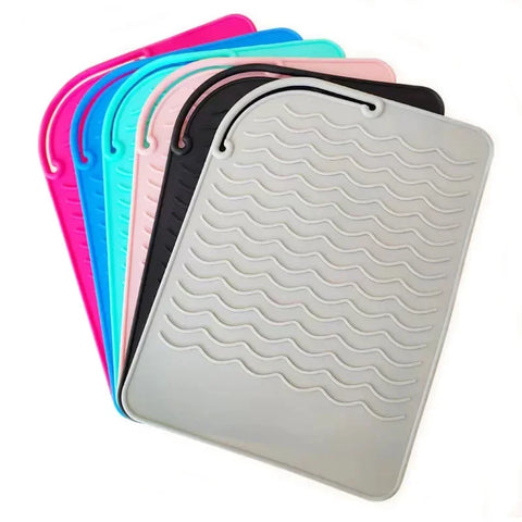 Portable Silicone Heat Resistant Mat Hair Straightener Curler Insulation Pad Non-Slip Anti Heat Mat Hair Styling Tool For Travel
