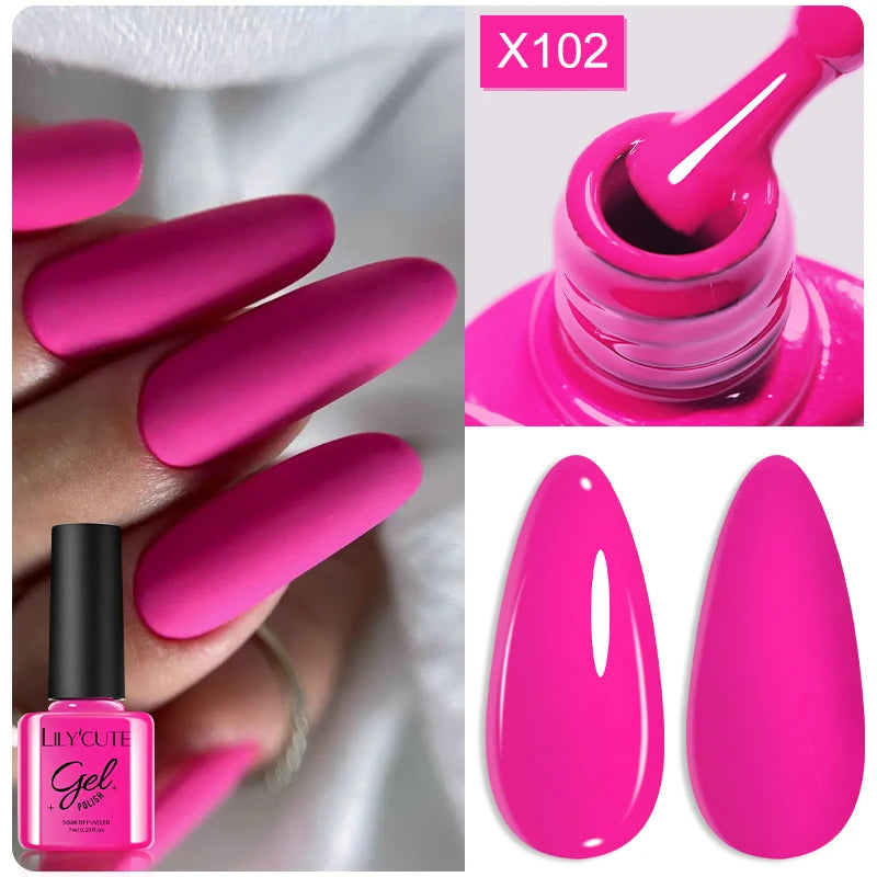 LILYCUTE 7ml Metallic Gel Nail Polish Red Chrome Effect Soak Off UV Gel Varnish Semi Permanent Nail Art Manicure Base Top Coat