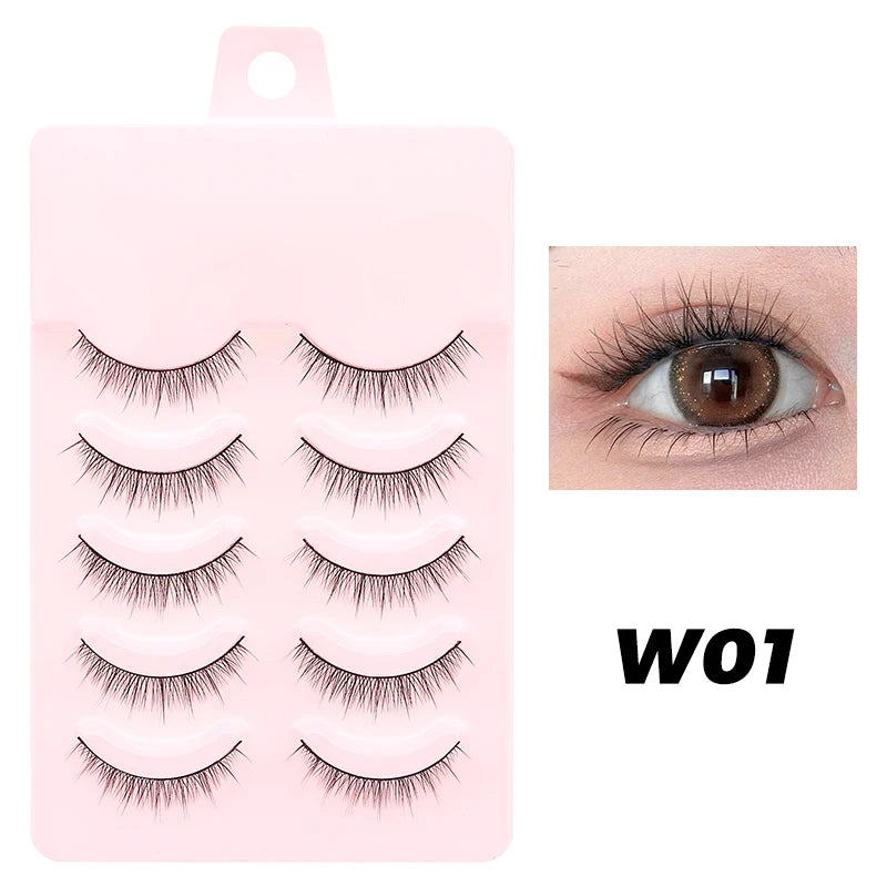 5 Pairs Soft Strip Lashes Manga Makeup Korean Natural False Eyelashes DINGSEN Natural Lashes Sleeve Anime Daily Eyelashes