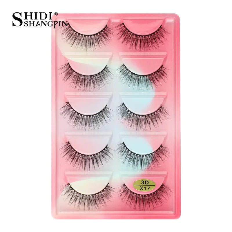 3/5 Pairs Hot Sale Natural Long 3D Mink Lashes Soft Short Faux Cils Handmade Fake Lashes Makeup Tool Eyelash Extension Maquiagem