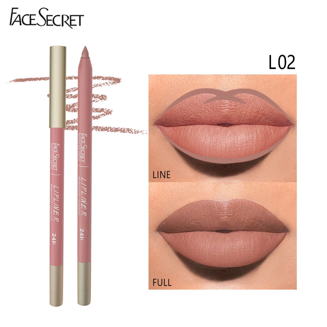 Face Secret 12 color Lipliner, Waterproof LongLasting ,Velvet Matte Multi-Color Correcting Lip Pencil Lip Plumping Cosmetics