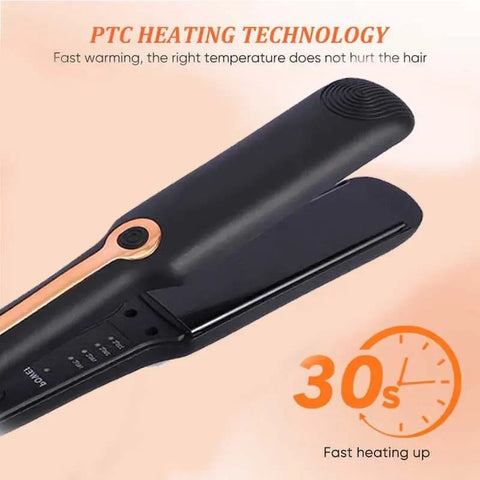 Tinsol 2-in-1 Hair Straightener Curling Iron Ceramic Plate Negative Ion Wide Plate Temperature Adjustable Hair Straightener