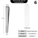 Durable Thickened Stainless Steel Tweezers for Beard Eyebrow Hair Removal Flat Tip Design Easy Grip Facial Hair Plucking Tool