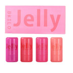 4pcs Set Jelly Cheek Blush Tint 3-in-1 Transparent Moisturized Blusher Facial Contour Rouge Lip Stick Long Lasting Rouge Makeup