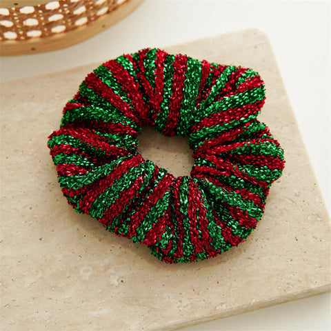 Ponytail Ribbon Hair Tie Santa Claus Elastic Hair Band Christmas Style Plaid Scrunchies Simple Fashion DIY Hair Accessories