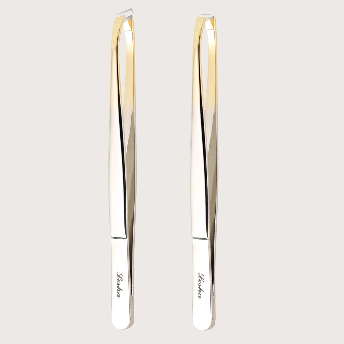 A gold stainless steel eyebrow tweezers, with flat and oblique styles, plucking eyebrows and beard pliers tweezers tools, unisex