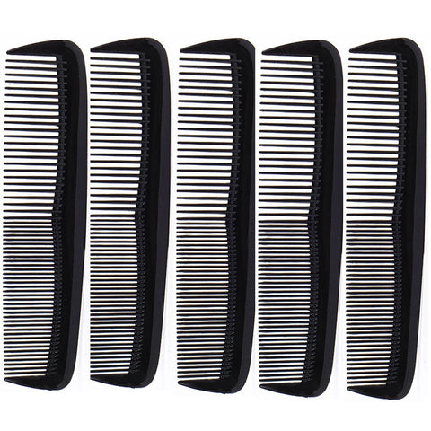5pcs Black Hair Styling Comb, Fine Tooth Hair Comb, Heat Resistant Comb, Double Headed Hair Styling Comb