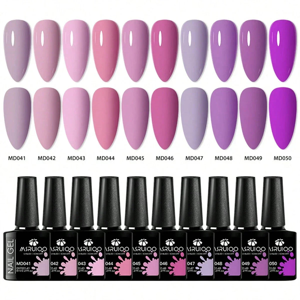 10pc Nail Gel Polish Set HEMA FREE All-Season Nails DIY Nail Art UV/LED Painting Vernis Manicure Kit Long Lasting Hybrid Gel