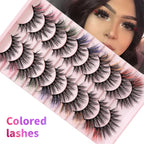 Colored Strip Lashes Fast Shipping Makeup For Clue Mink Eyelashes Full Strip Eyelashes Red Blue Green Eyelashes Wholesale