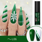 LILYCUTE 5ML Metallic Painting Liner Gel Nail Polish Super Bright Gold Silver Mirror Drawing Gel Semi Permanent Line French Nail