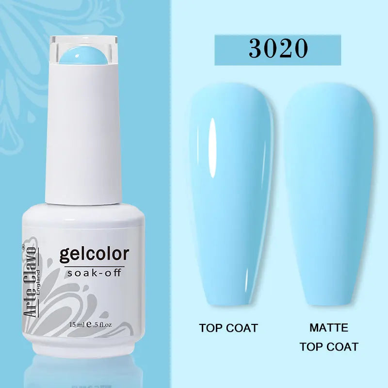 Arte Clavo Transparent Nude Pink Color Jelly Gel Nail Polish Semi Permanent 15ml Top Coat Soak Off UVLED Varnish Nail Art Design
