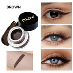 Waterproof Matte Black Eye Liner Paste with Blade Brush Soft Easy Coloring Slim Bold Gel Eyeliner Silkworm Cream Natural Tint