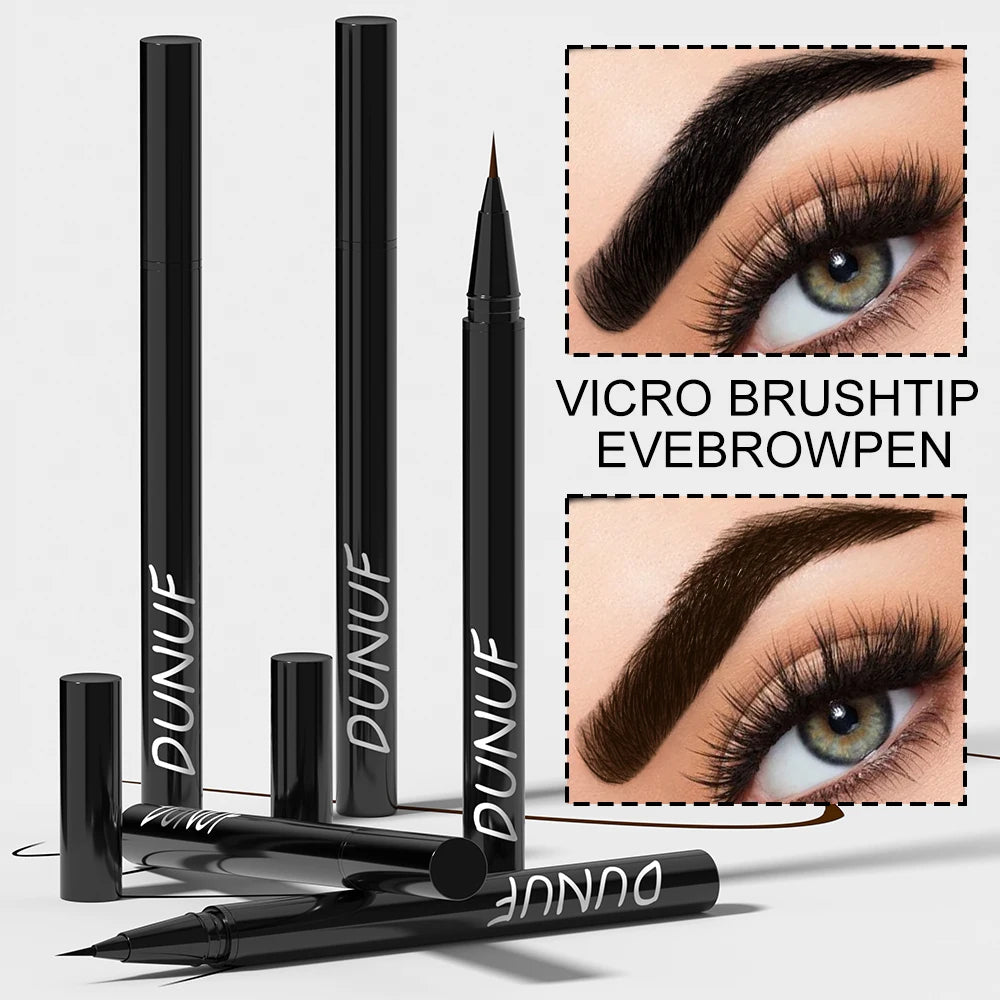 DUNUF 2 Colors Long-lasting liquid Eyebrow pencil Ultra-fine anti-stain, waterproof and perspiration-proof quick drying Eyeliner