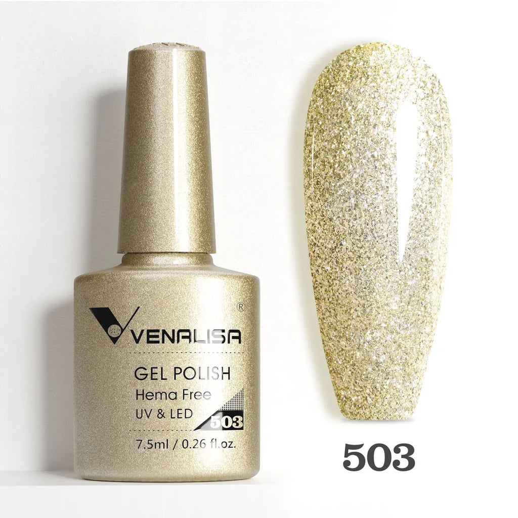 Venalisa HEMA TPO FREE 7.5ml Gel Polish Nail French Pink Jelly Nude Collection Nail Gel Polish Glitter Gorgeous Soak Off UV LED