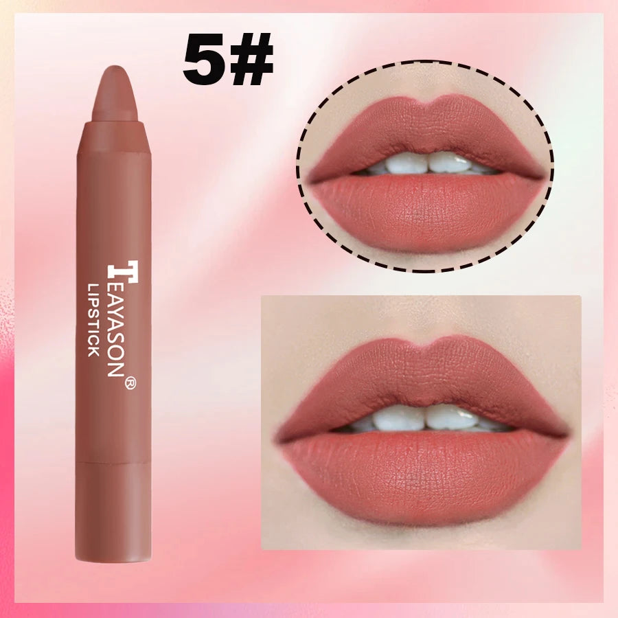 Matte lipstick for easy application, smudge-proof, daily moisturizing, lipstick, holiday gift, light makeup, lip pen, lipliner,