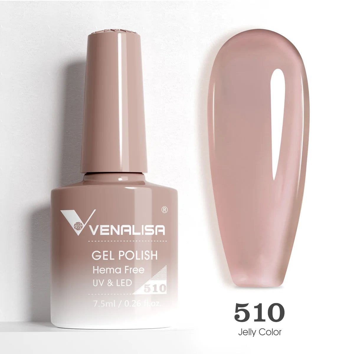 Venalisa HEMA TPO FREE 7.5ml Gel Polish Nail French Pink Jelly Nude Collection Nail Gel Polish Glitter Gorgeous Soak Off UV LED